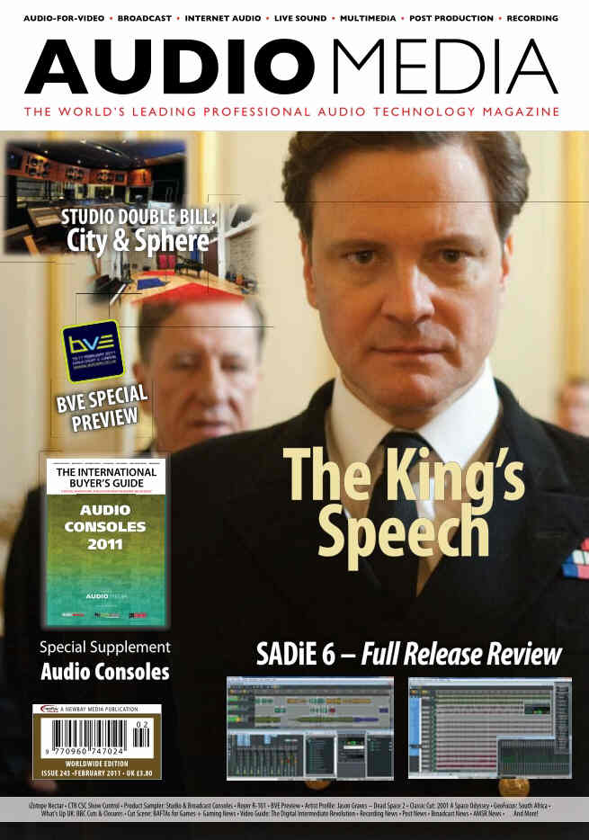 AUDIO MEDIA magazine side cover Issue 243 February 2011