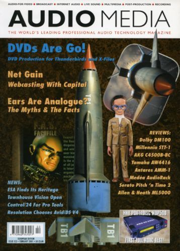 AUDIO MEDIA magazine side cover Issue 123 February 2001