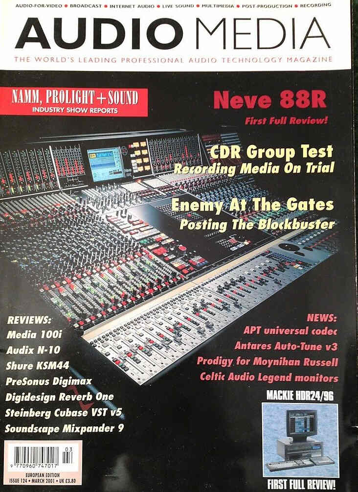 AUDIO MEDIA magazine side cover Issue 124 March 2001