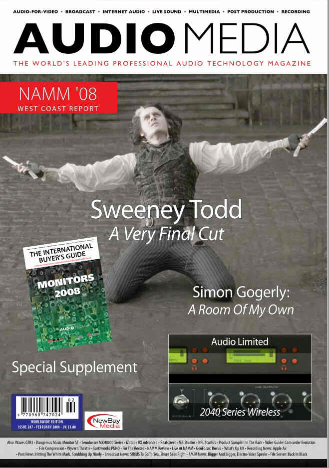 AUDIO MEDIA magazine side cover Issue 207 February 2008