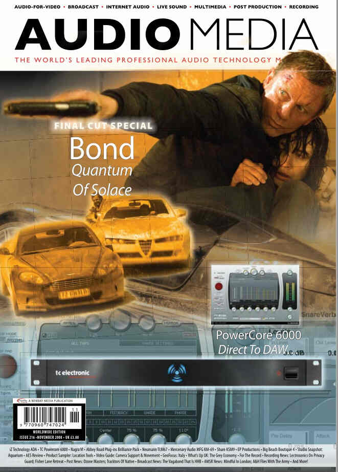 AUDIO MEDIA magazine side cover Issue 216 November 2008