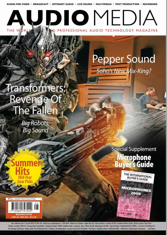 AUDIO MEDIA magazine side cover Issue 223 June 2009