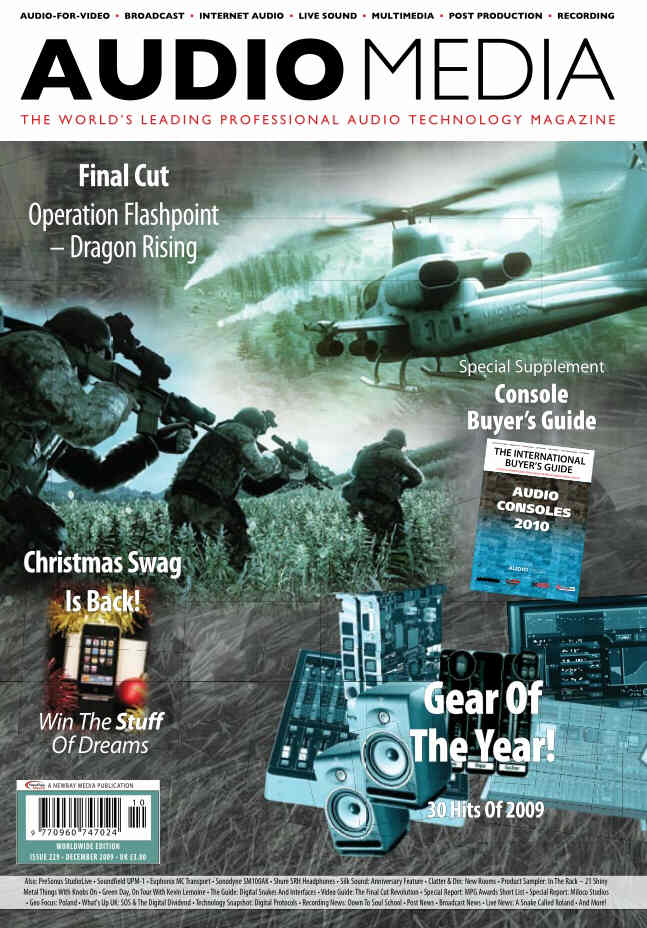 AUDIO MEDIA magazine side cover Issue 229 December 2009