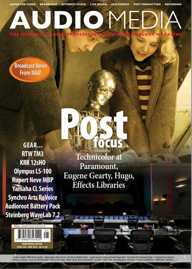 AUDIO MEDIA magazine side cover Issue 258 May 2012