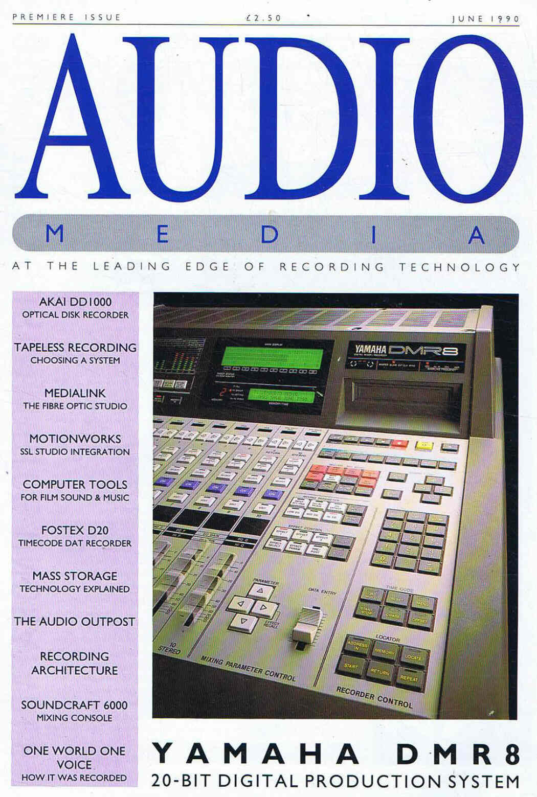 AUDIO MEDIA magazine side cover Issue 1 June 1990