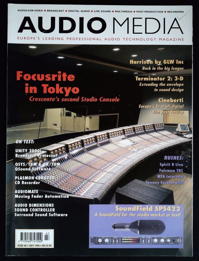 AUDIO MEDIA magazine side cover Issue 68  July 1996