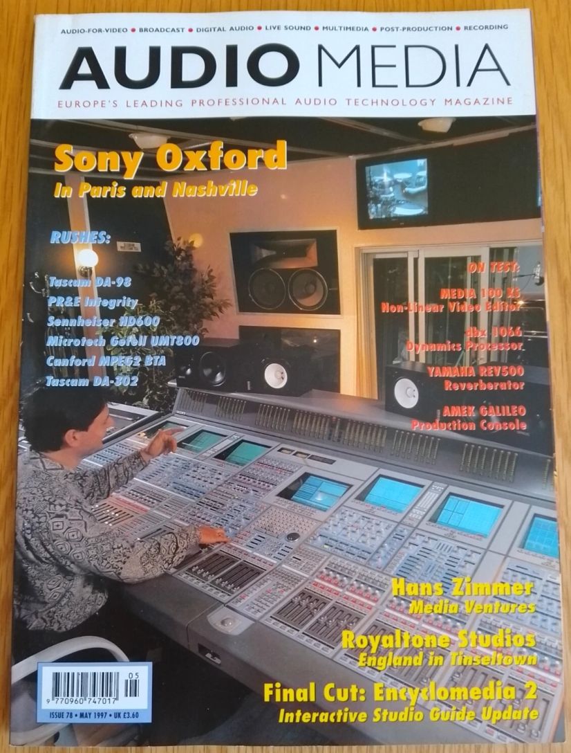 AUDIO MEDIA magazine side cover Issue 78  May 1997