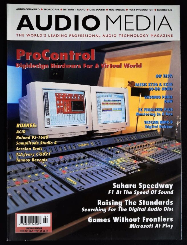 AUDIO MEDIA magazine side cover Issue 92  July 1998