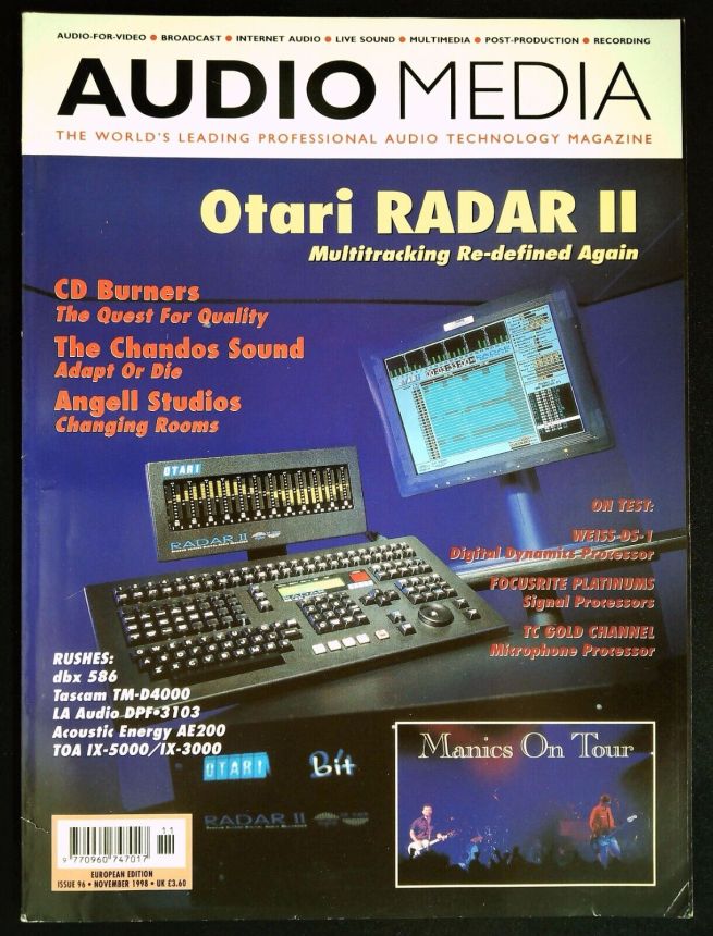 AUDIO MEDIA magazine side cover Issue 96  November 1998