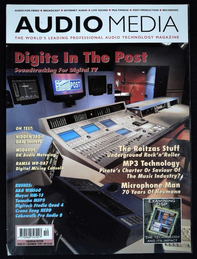 AUDIO MEDIA magazine side cover Issue 97  December 1998