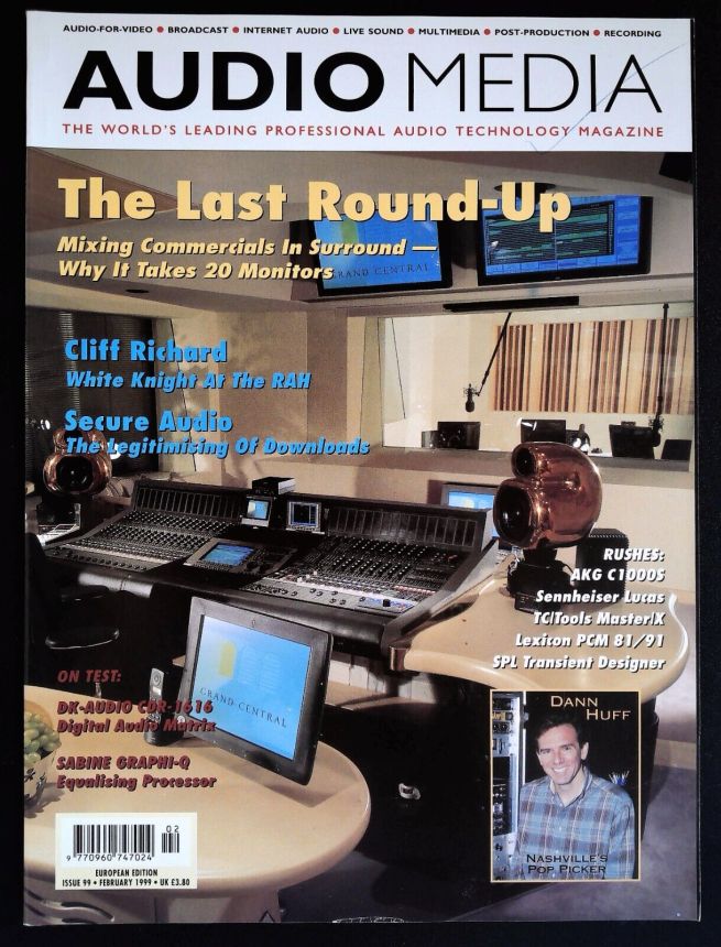 AUDIO MEDIA magazine side cover Issue 99  February 1999
