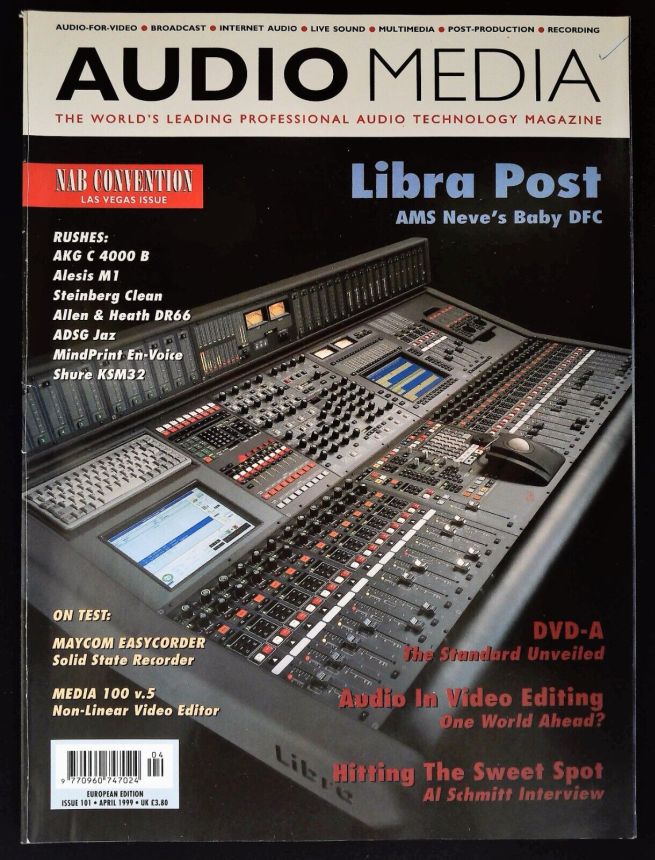 AUDIO MEDIA magazine side cover Issue 101  April 1999