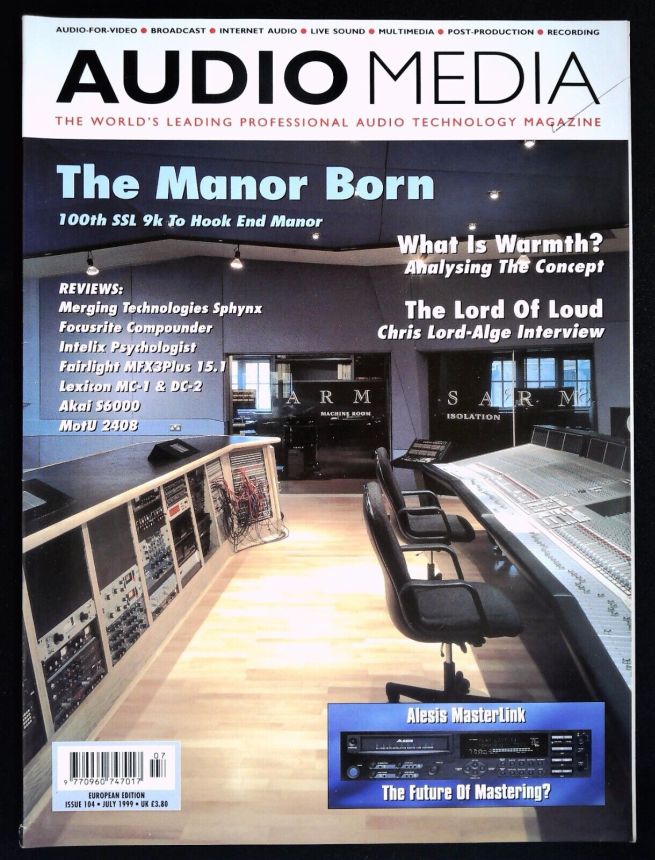 AUDIO MEDIA magazine side cover Issue 104  July 1999