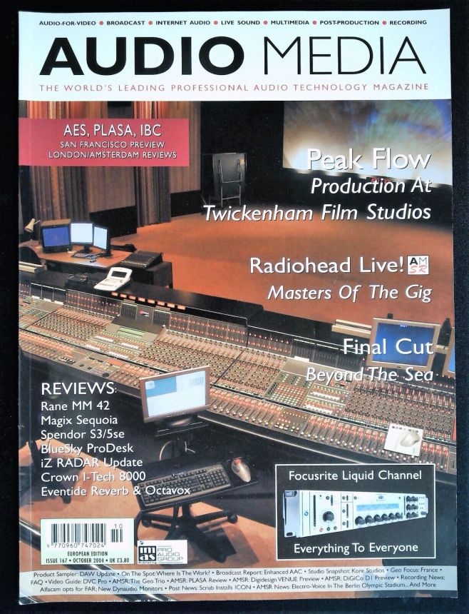 AUDIO MEDIA magazine side cover Issue 167  October 2004