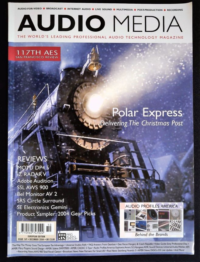 AUDIO MEDIA magazine side cover Issue 169  December 2004