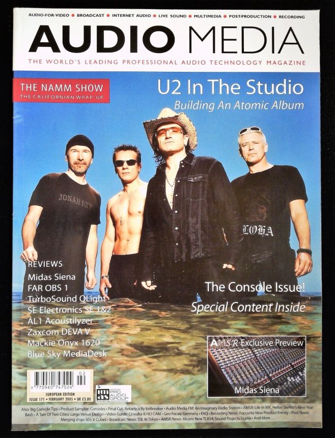 AUDIO MEDIA magazine side cover Issue 171  February 2005