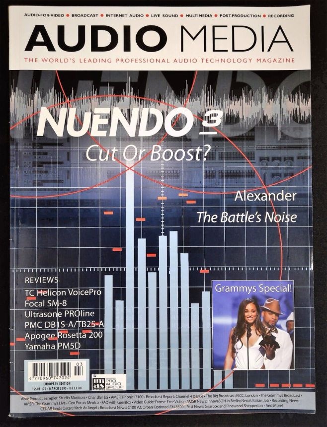 AUDIO MEDIA magazine side cover Issue 172  March 2005