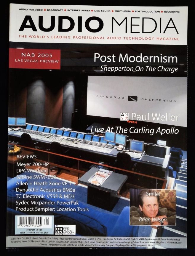 AUDIO MEDIA magazine side cover Issue 173  April 2005