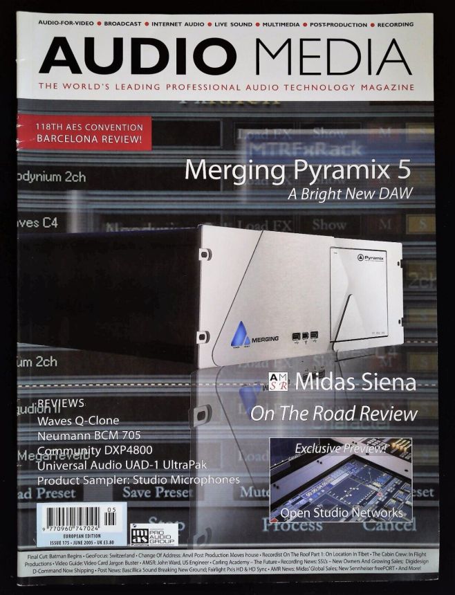 AUDIO MEDIA magazine side cover Issue 175  June 2005