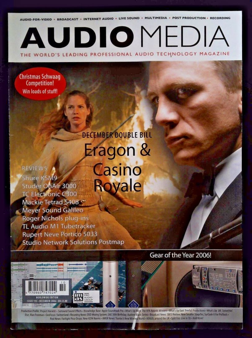AUDIO MEDIA magazine side cover Issue 193  December 2006