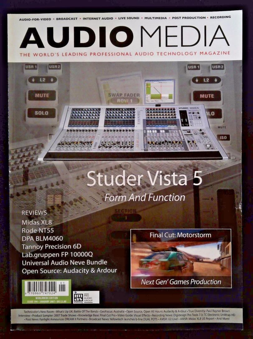 AUDIO MEDIA magazine side cover Issue 194  January 2007