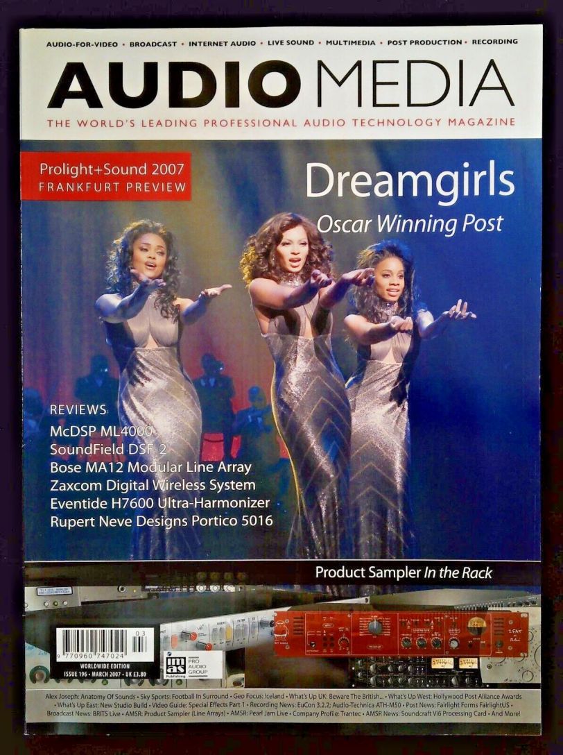 AUDIO MEDIA magazine side cover Issue 196  March 2007
