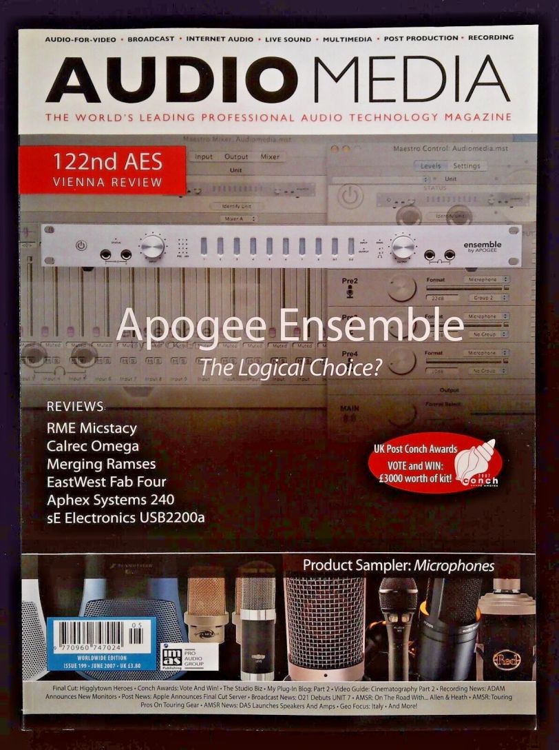 AUDIO MEDIA magazine side cover Issue 199  June 2007