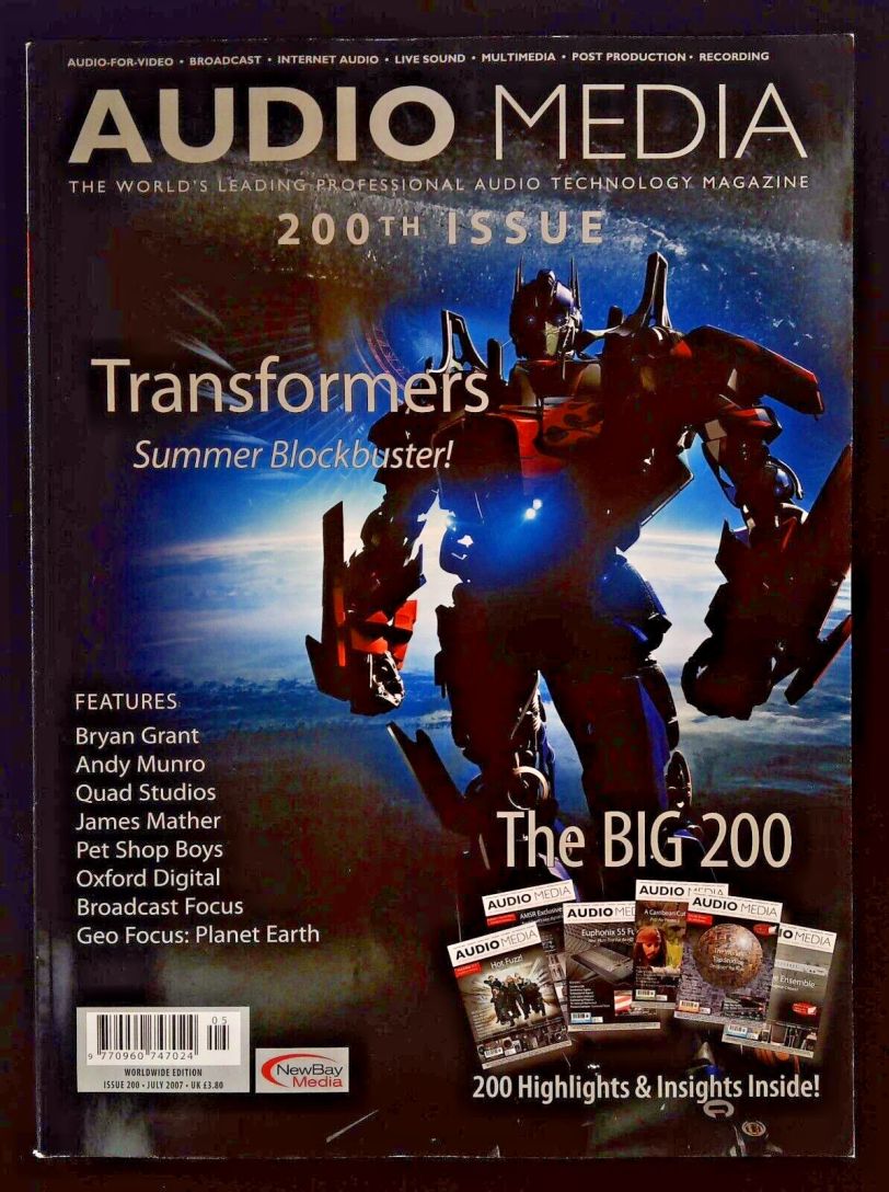 AUDIO MEDIA magazine side cover Issue 200  July 2007