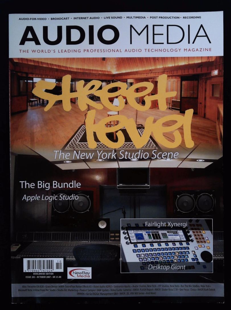 AUDIO MEDIA magazine side cover Issue 203  October 2007