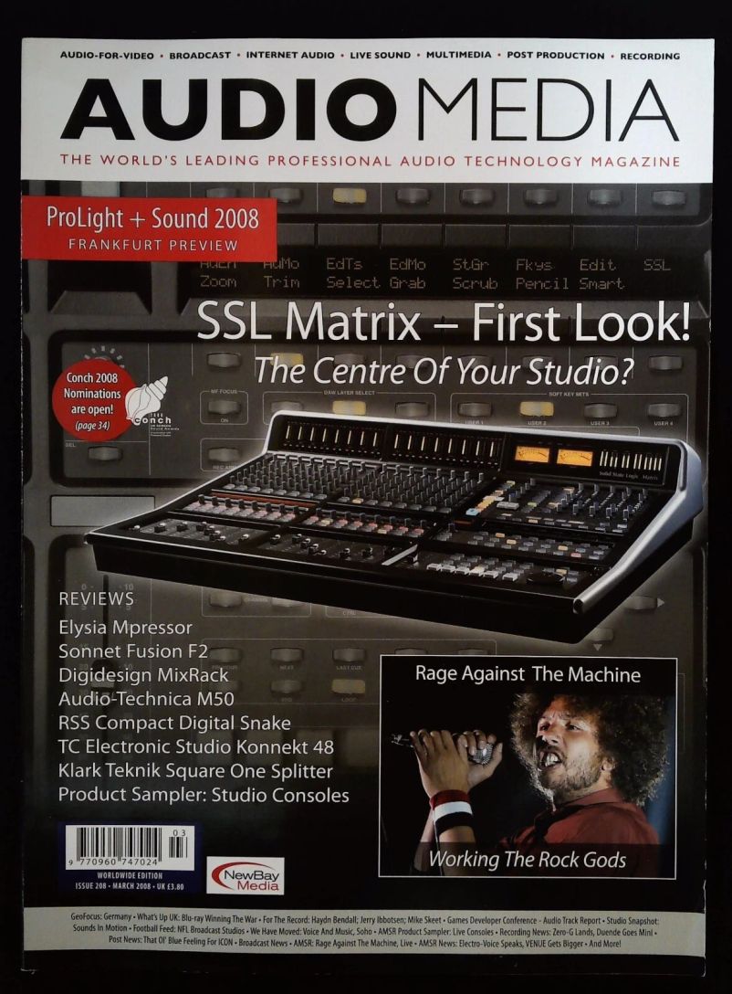 AUDIO MEDIA magazine side cover Issue 208  March 2008
