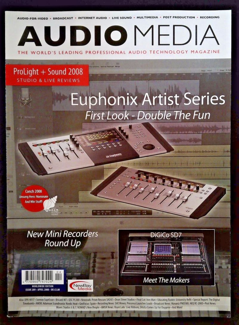 AUDIO MEDIA magazine side cover Issue 209  April 2008