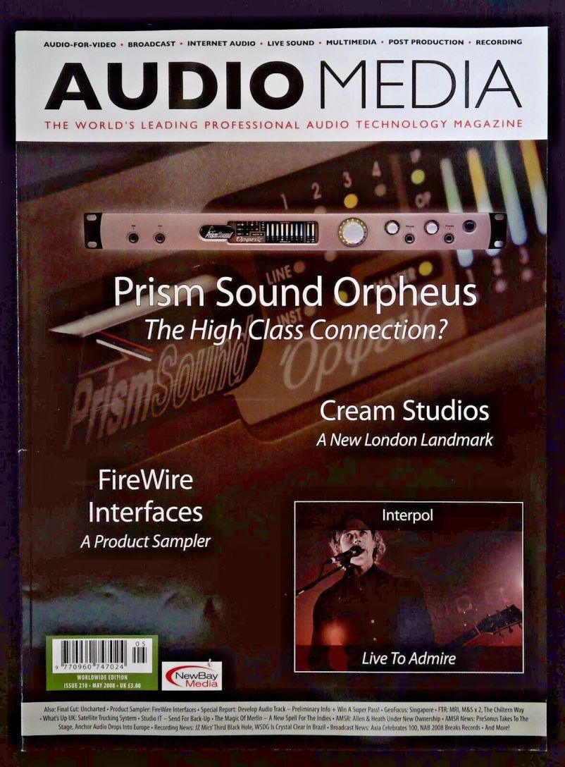 AUDIO MEDIA magazine side cover Issue 210  May 2008