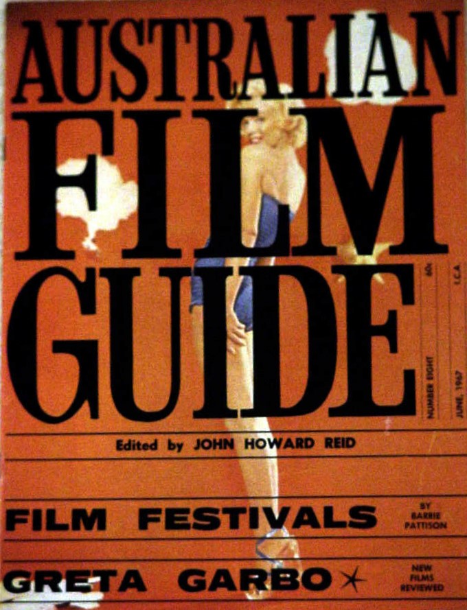 AUSTRALIAN FILM GUIDE magazine side cover Issue 8  June 1967