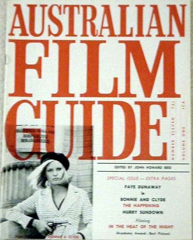 AUSTRALIAN FILM GUIDE magazine side cover Issue 11   1968