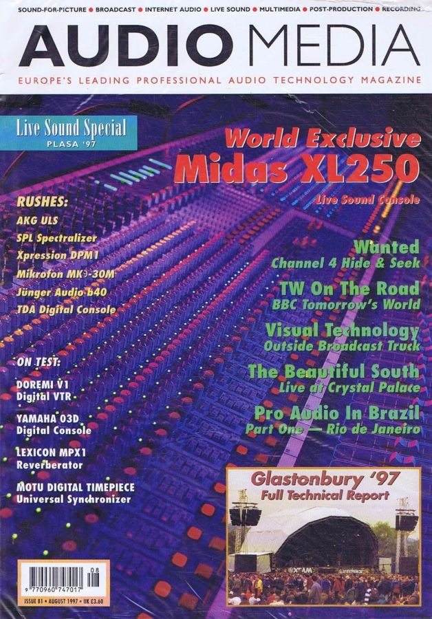 AUDIO MEDIA magazine side cover Issue 81  August 1997
