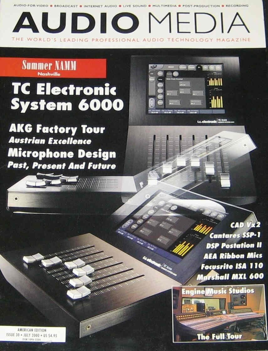 AUDIO MEDIA (USA) magazine side cover Issue 30 July 2000