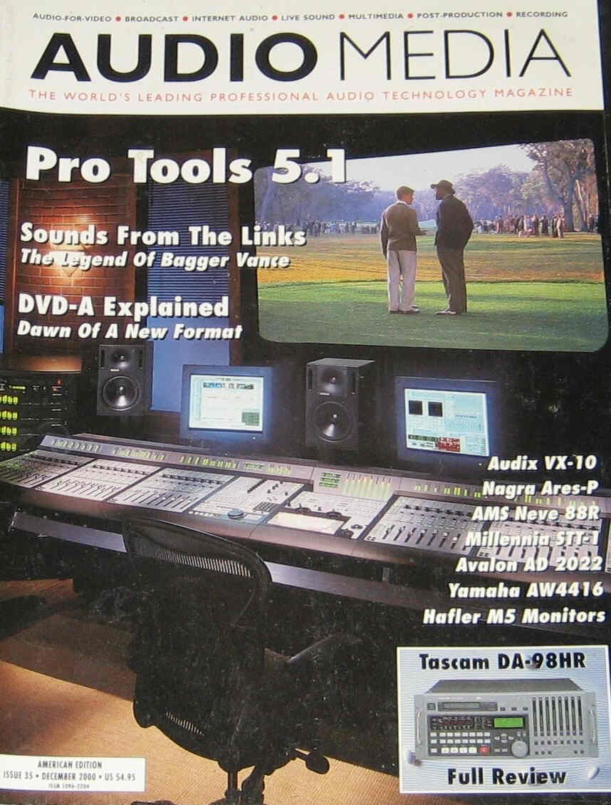 AUDIO MEDIA (USA) magazine side cover Issue 35 December 2000