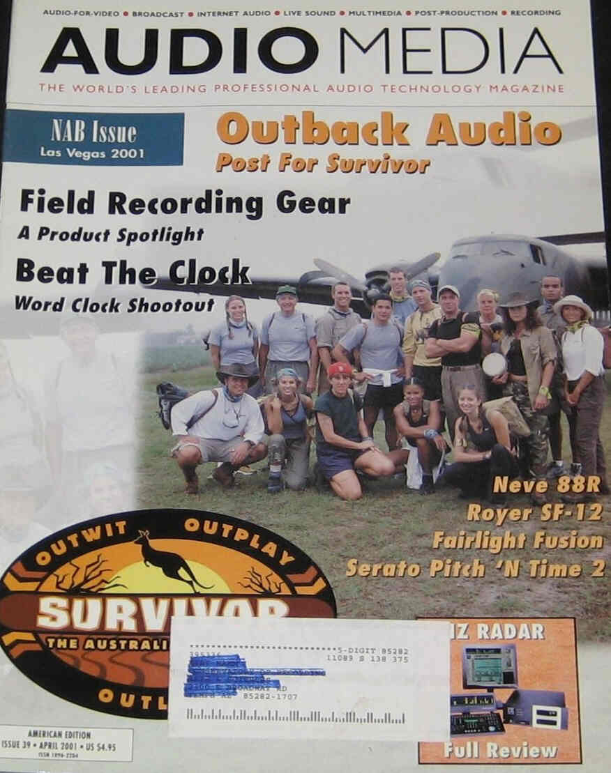 AUDIO MEDIA (USA) magazine side cover Issue 39 April 2001
