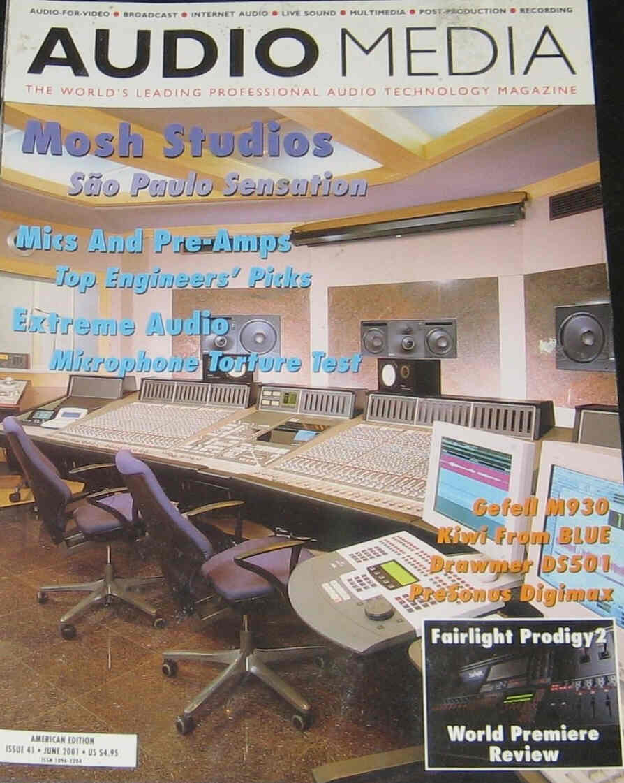 AUDIO MEDIA (USA) magazine side cover Issue 41 June 2001