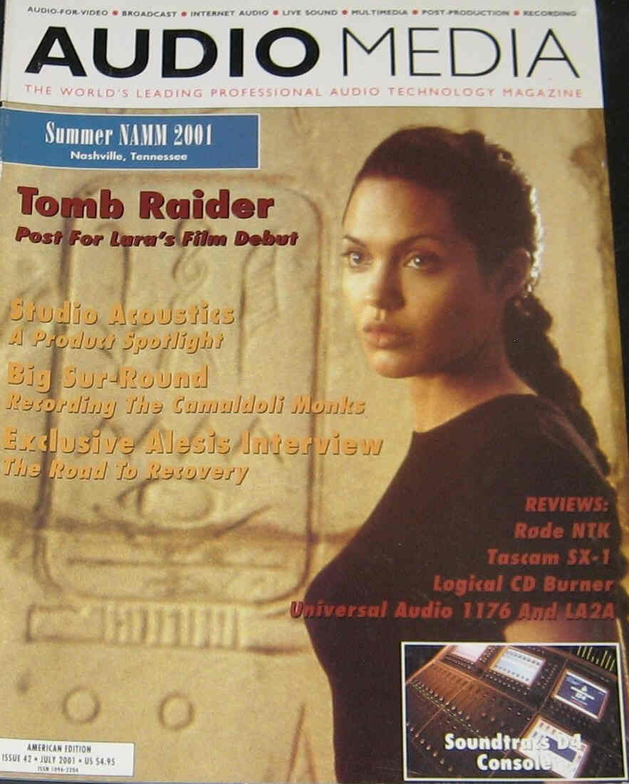AUDIO MEDIA (USA) magazine side cover Issue 42 July 2001