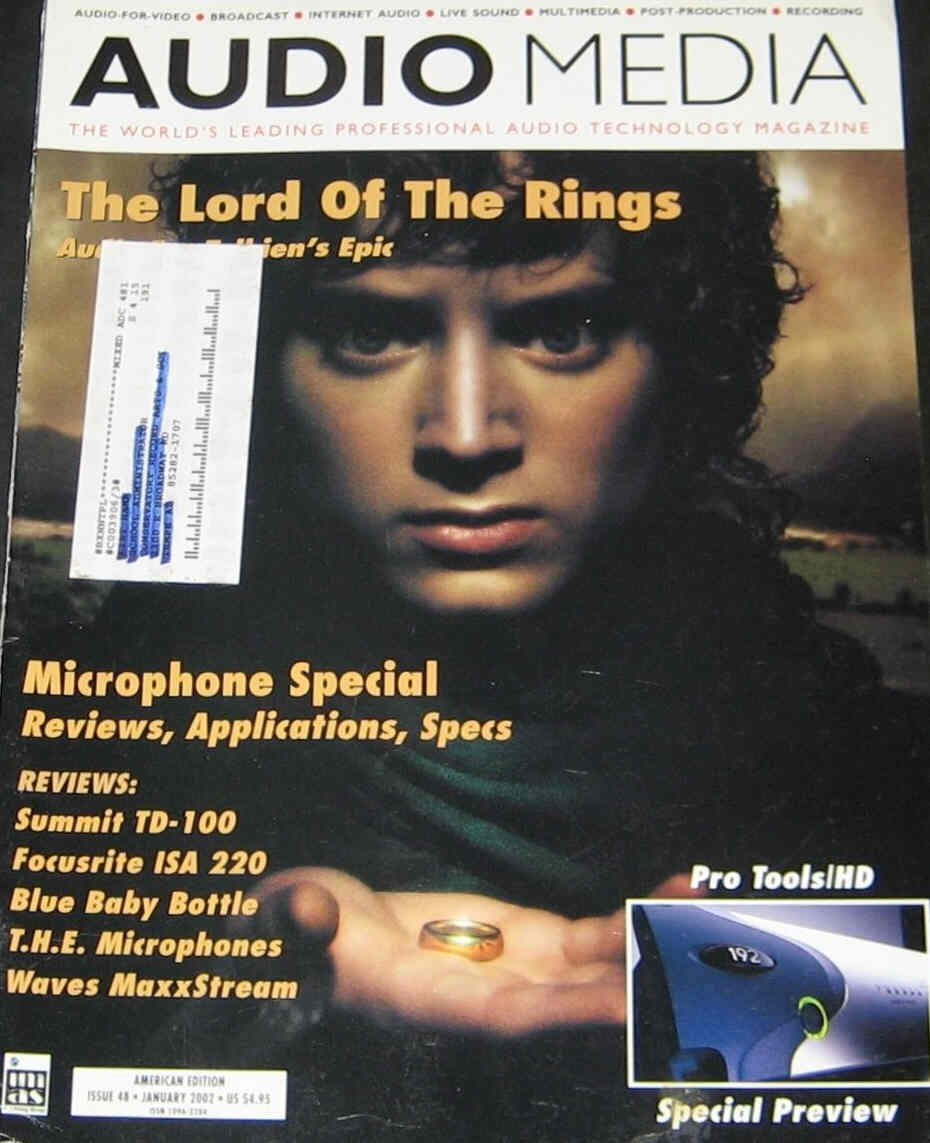 AUDIO MEDIA (USA) magazine side cover Issue 48 January 2002