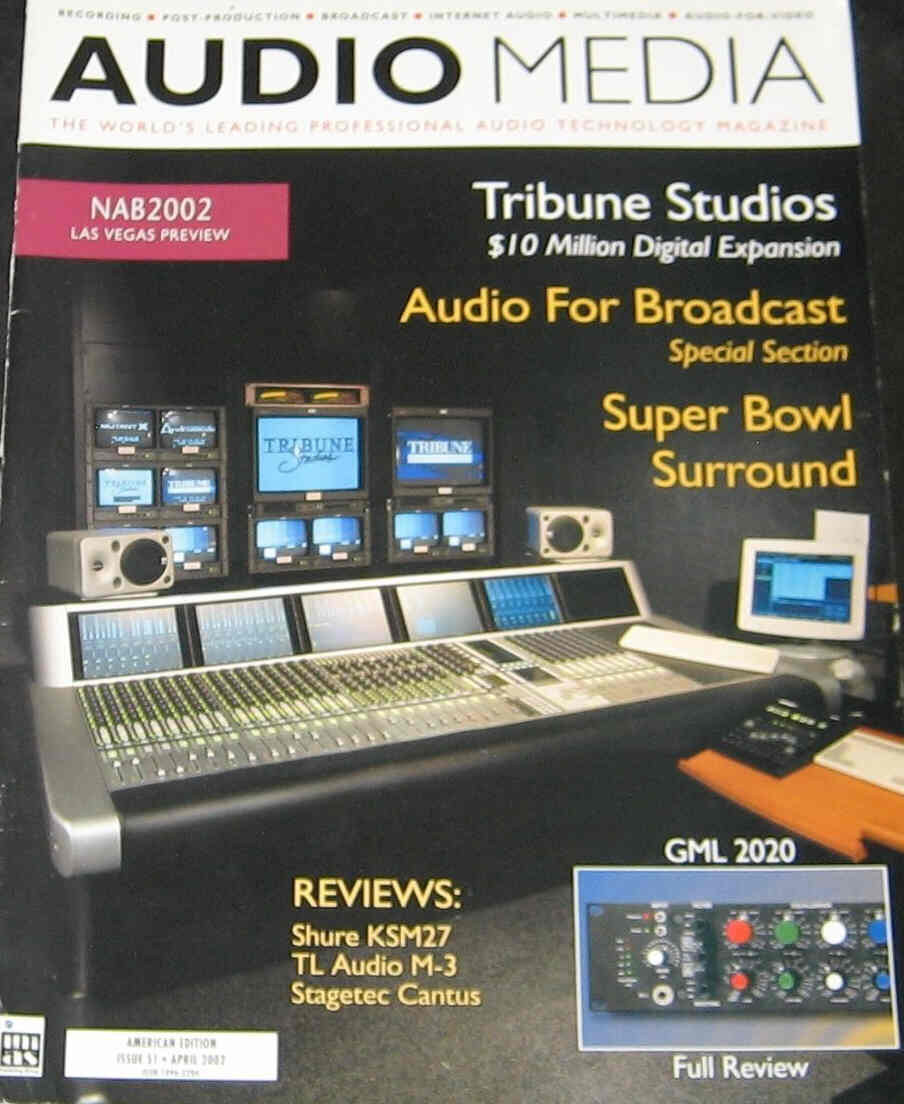 AUDIO MEDIA (USA) magazine side cover Issue 51 April 2002