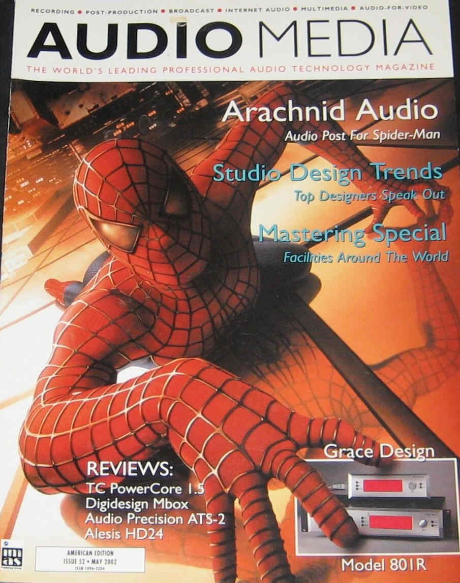 AUDIO MEDIA (USA) magazine side cover Issue 52 May 2002