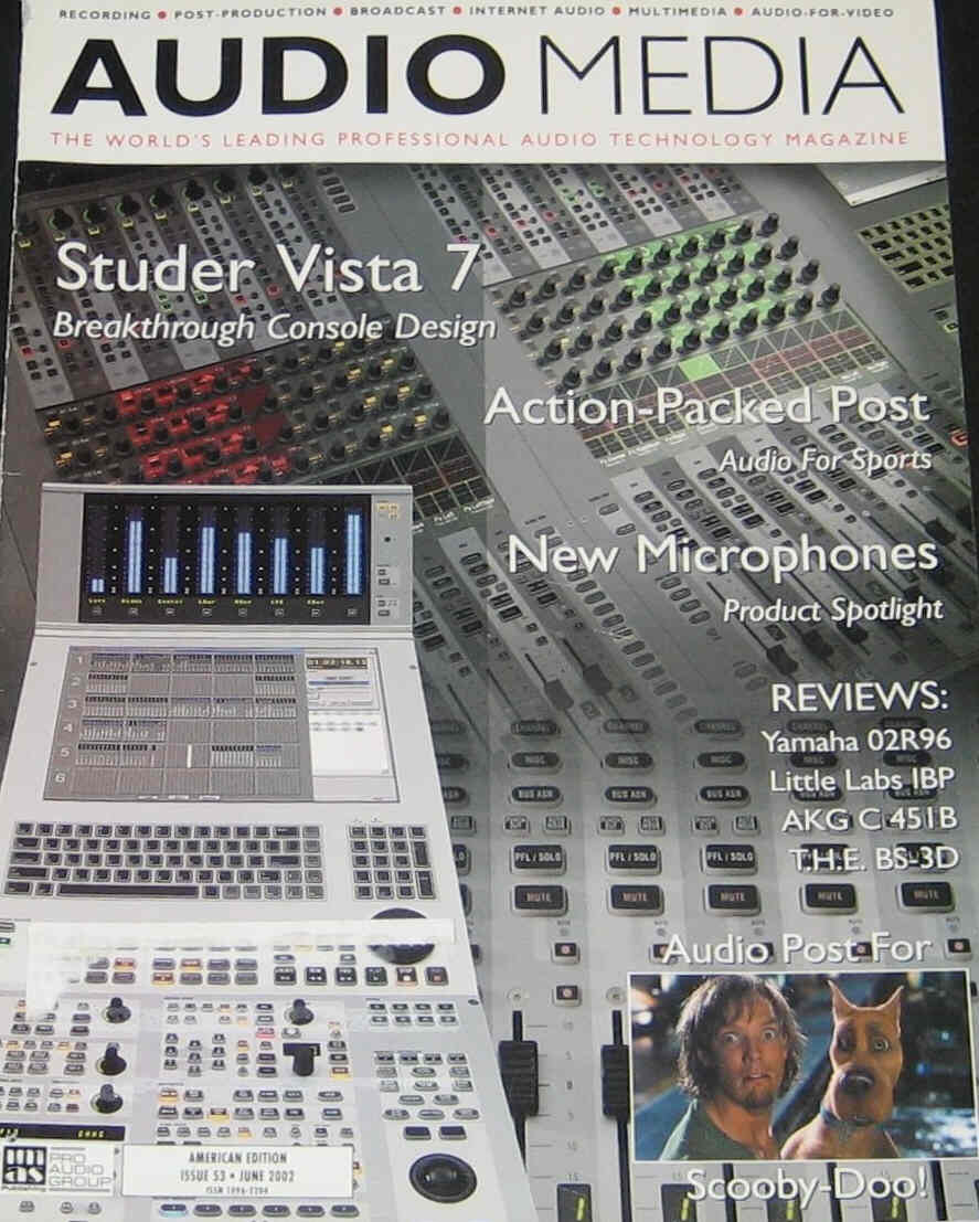 AUDIO MEDIA (USA) magazine side cover Issue 53 June 2002