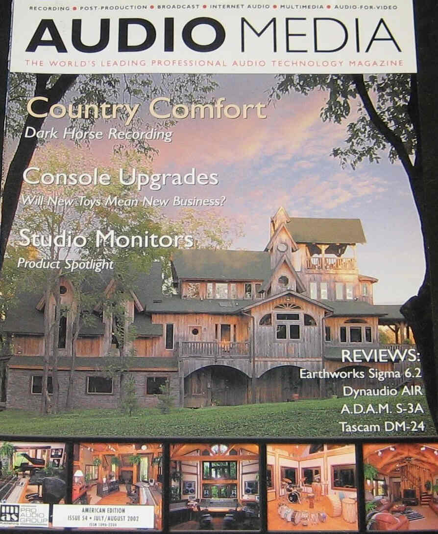 AUDIO MEDIA (USA) magazine side cover Issue 54 July/August 2002