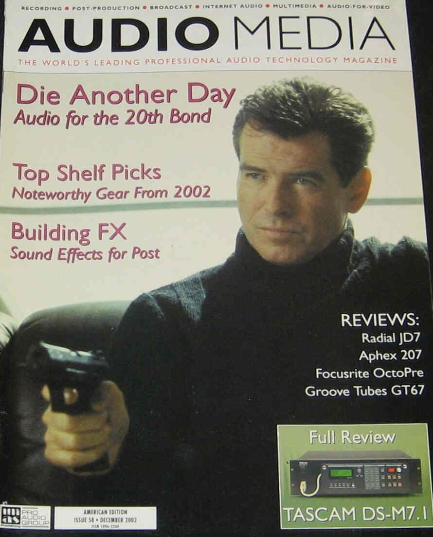 AUDIO MEDIA (USA) magazine side cover Issue 58 December 2002