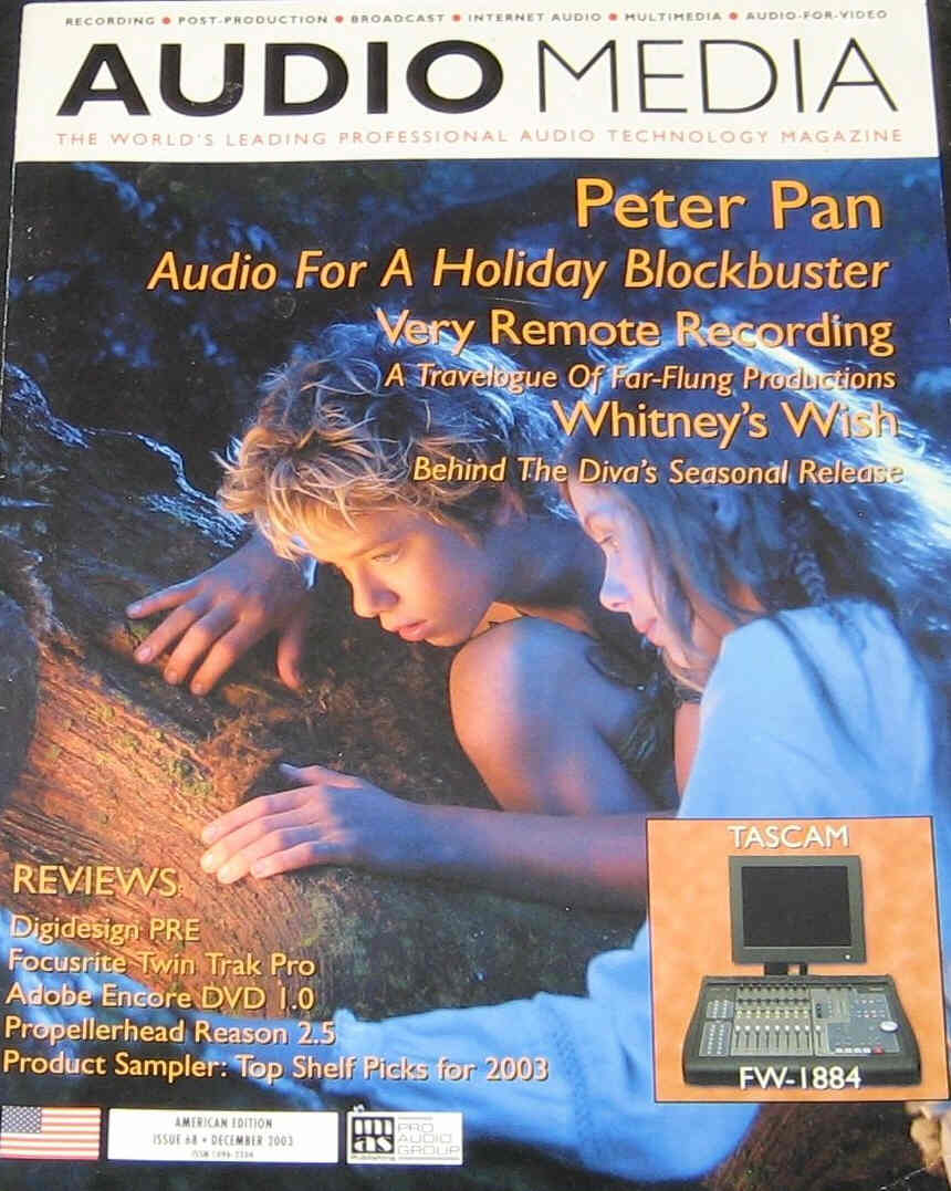 AUDIO MEDIA (USA) magazine side cover Issue 68 December 2003