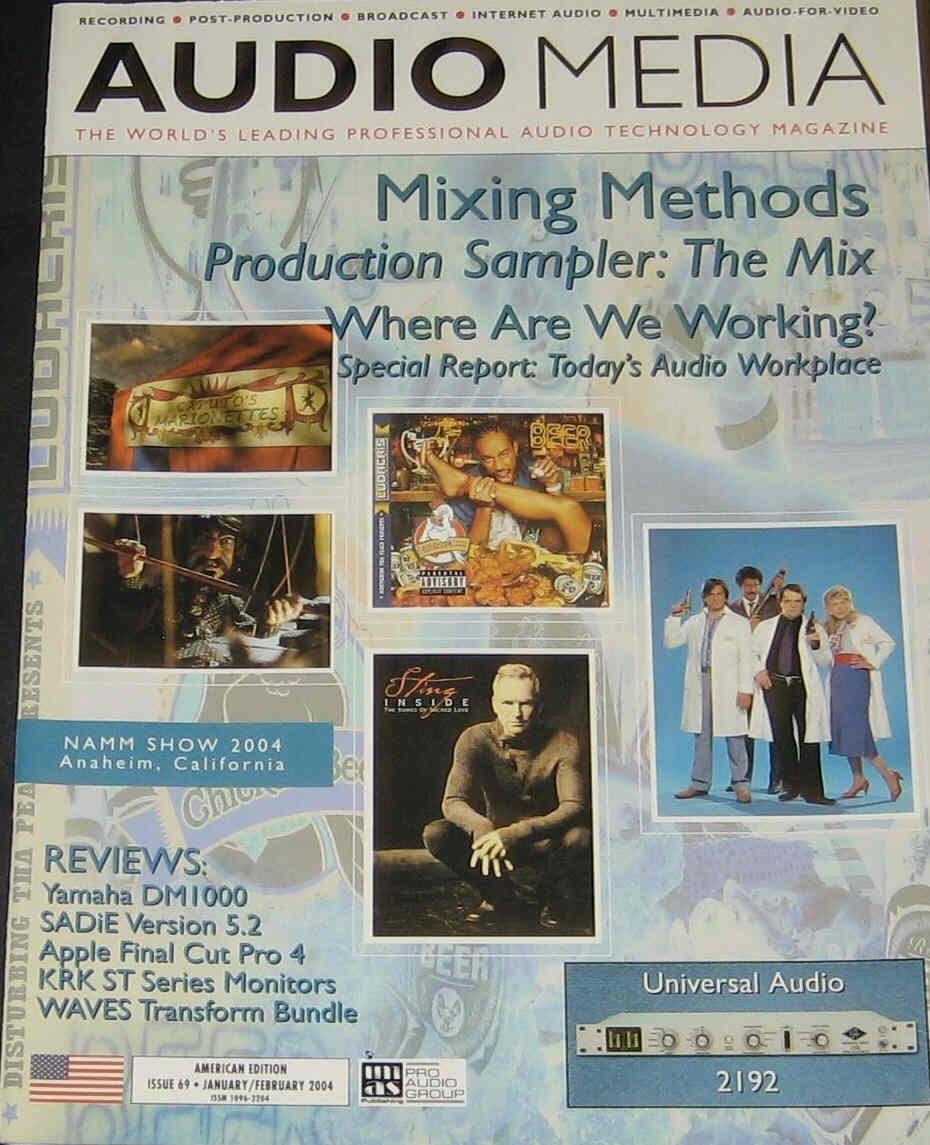 AUDIO MEDIA (USA) magazine side cover Issue 69 January/February 2004