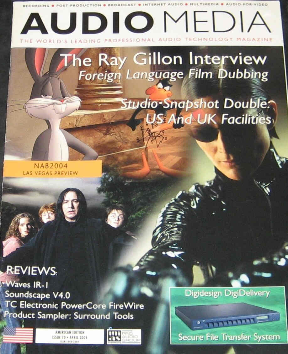 AUDIO MEDIA (USA) magazine side cover Issue 70 April 2004