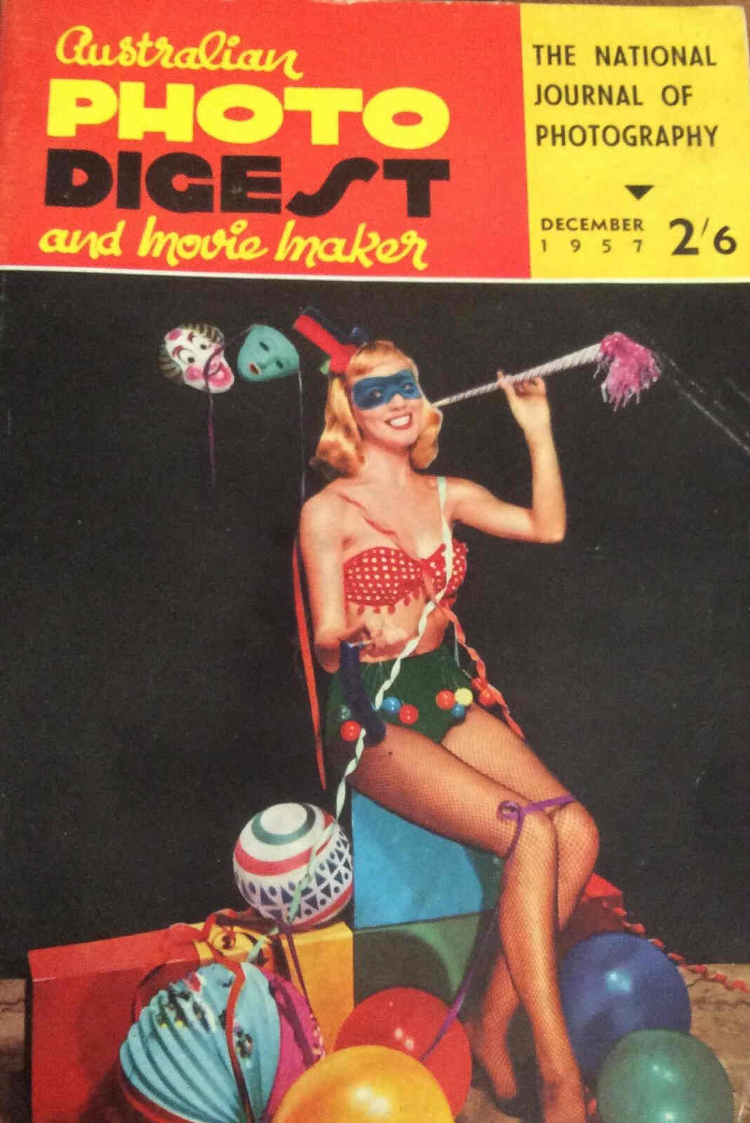 AUSTRALIAN PHOTO DIGEST AND MOVIE MAKER magazine side cover December 1957